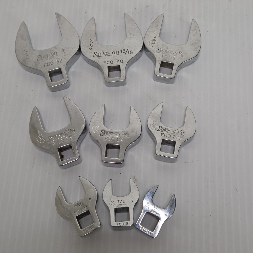 Snap-On Crows Foot 3/8" Dr SAE Loose 9 Pieces 1" to 7/16" USA Excellent